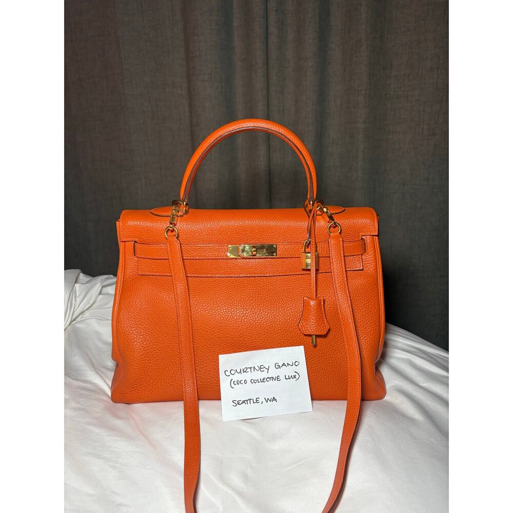 Hermès Kelly 35 in Orange Clémence with Gold Hardware 2010